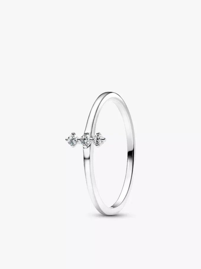 Pandora Era Lab-Grown Diamonds Weißgold-Ring-Set (offener Ring und Trio-Ring), 2er-Set Pandora Era Lab-Grown Diamonds Weißgold-Ring-Set (offener Ring und Trio-Ring), 2er-Set