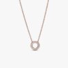 Pandora Logo Pavé Circle Collier Halskette – 14 Karat Roségold-Beschichtung Pandora Logo Pavé Circle Collier Halskette – 14 Karat Roségold-Beschichtung