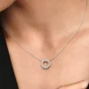 Pandora Logo Pavé Circle Collier Halskette aus Sterlingsilber Pandora Logo Pavé Circle Collier Halskette aus Sterlingsilber