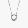 Pandora Logo Pavé Circle Collier Halskette aus Sterlingsilber Pandora Logo Pavé Circle Collier Halskette aus Sterlingsilber