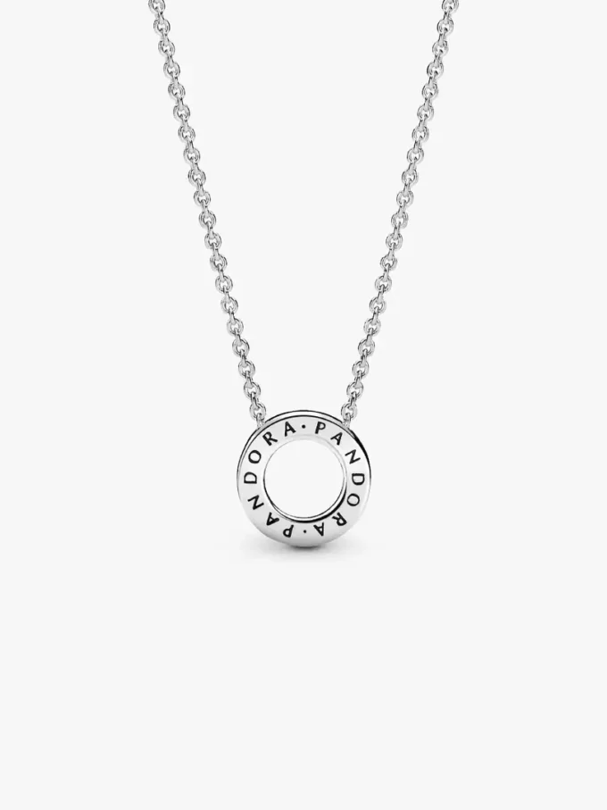 Pandora Logo Pavé Circle Collier Halskette aus Sterlingsilber Pandora Logo Pavé Circle Collier Halskette aus Sterlingsilber