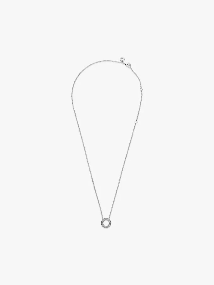 Pandora Logo Pavé Circle Collier Halskette aus Sterlingsilber Pandora Logo Pavé Circle Collier Halskette aus Sterlingsilber