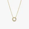 Pandora Logo Pavé Circle Halskette – 14 Karat vergoldet Pandora Logo Pavé Circle Halskette – 14 Karat vergoldet