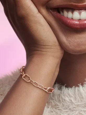 Pandora ME-Armband mit feinen Gliedern, 14 Karat Roségold-Beschichtung