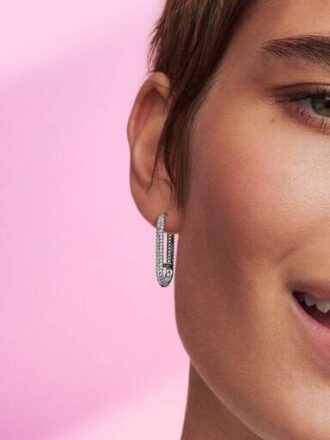 Pandora ME Extended Pavé Link Einzelohrring – Sterlingsilber