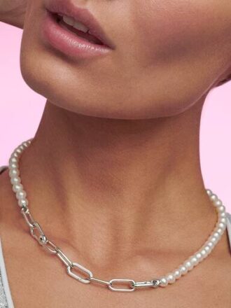 Pandora ME Halskette mit behandelten Süßwasser-Zuchtperlen – Sterlingsilber Pandora ME Halskette mit behandelten Süßwasser-Zuchtperlen – Sterlingsilber