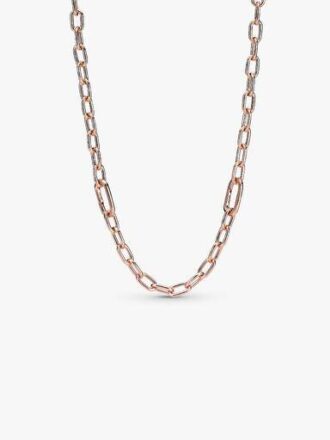 Pandora ME Halskette mit feinen Gliedern – 14 Karat Roségold-Beschichtung
