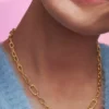 Pandora ME Halskette mit kleinen Gliedern, 14 Karat vergoldet