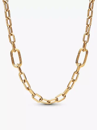 Pandora ME Halskette mit kleinen Gliedern, 14 Karat vergoldet