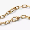 Pandora ME Halskette mit kleinen Gliedern, 14 Karat vergoldet