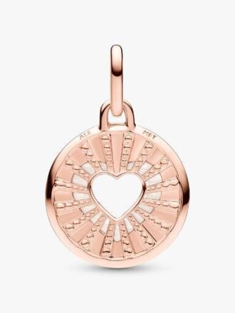 Pandora ME Hearts Medaillon-Charm – 14 Karat Roségold-Beschichtung