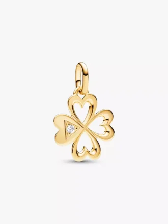 Pandora ME Herz-Kleeblatt-Medallion-Charm, 14 Karat vergoldet