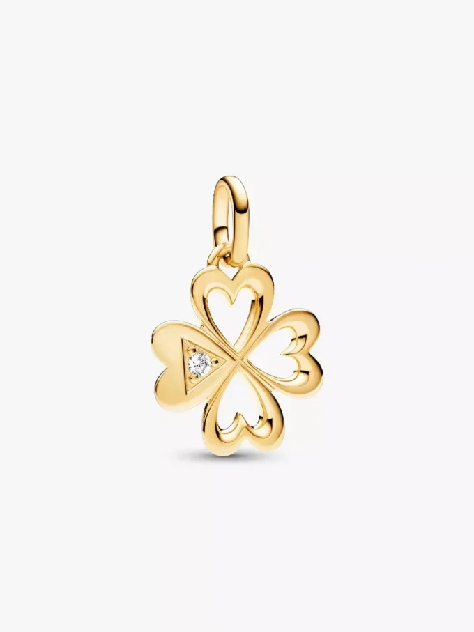 Pandora ME Herz-Kleeblatt-Medallion-Charm, 14 Karat vergoldet Pandora ME Herz-Kleeblatt-Medallion-Charm, 14 Karat vergoldet