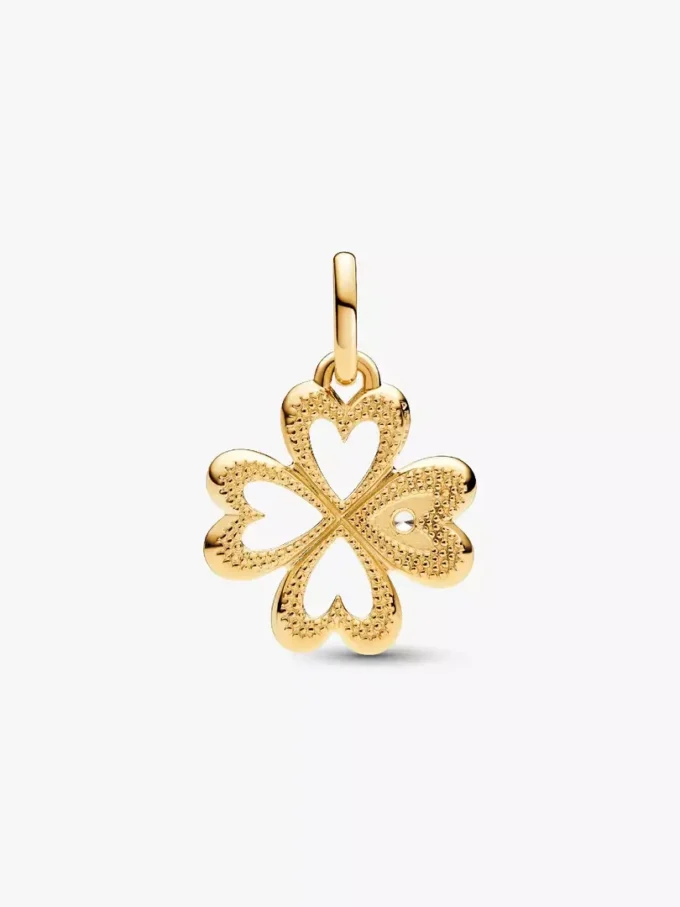 Pandora ME Herz-Kleeblatt-Medallion-Charm, 14 Karat vergoldet Pandora ME Herz-Kleeblatt-Medallion-Charm, 14 Karat vergoldet