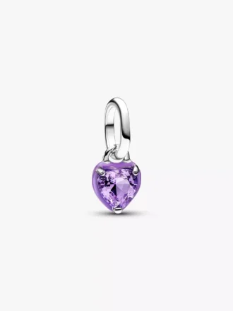 Pandora ME Lila Chakra-Herz Mini-Dangle Charm aus Sterlingsilber