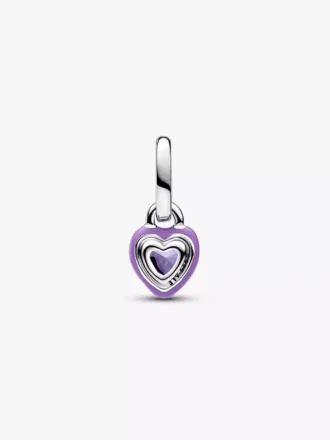 Pandora ME Lila Chakra-Herz Mini-Dangle Charm aus Sterlingsilber