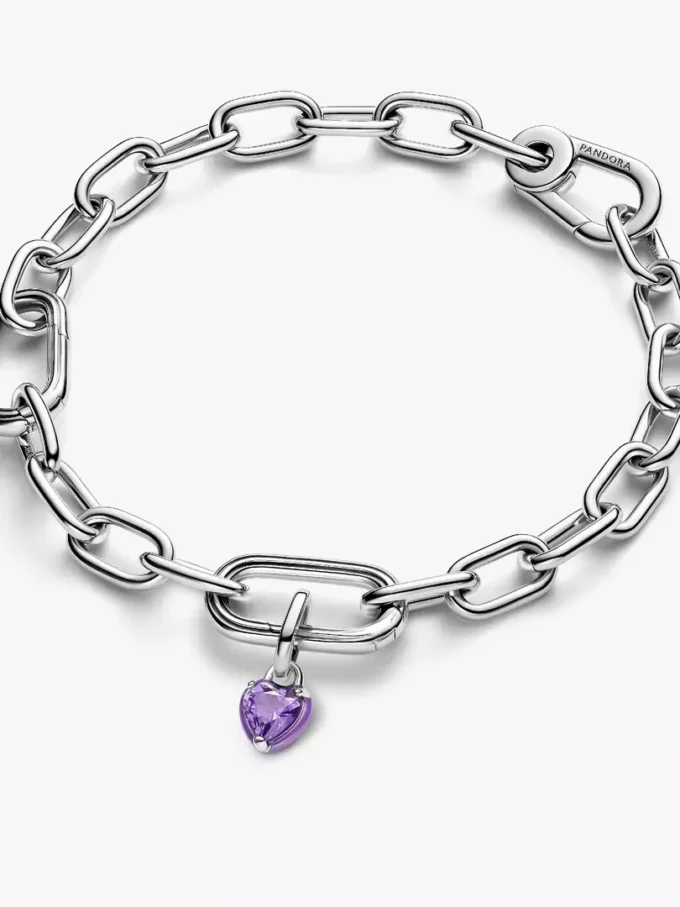 Pandora ME Lila Chakra-Herz Mini-Dangle Charm aus Sterlingsilber Pandora ME Lila Chakra-Herz Mini-Dangle Charm aus Sterlingsilber