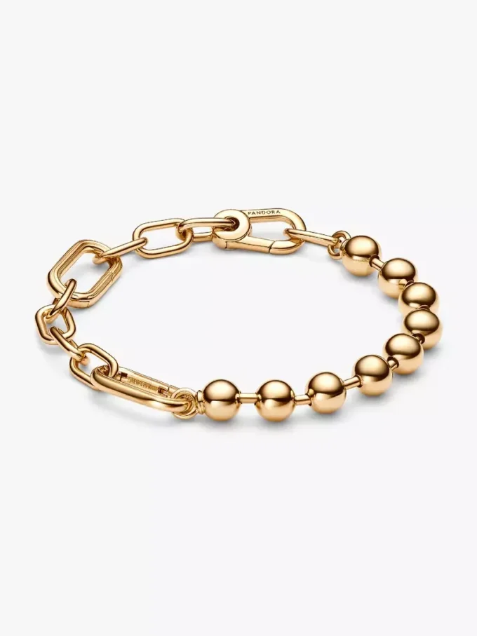 Pandora ME Metallperlen- und Gliederarmband, 14 Karat vergoldet Pandora ME Metallperlen- und Gliederarmband, 14 Karat vergoldet