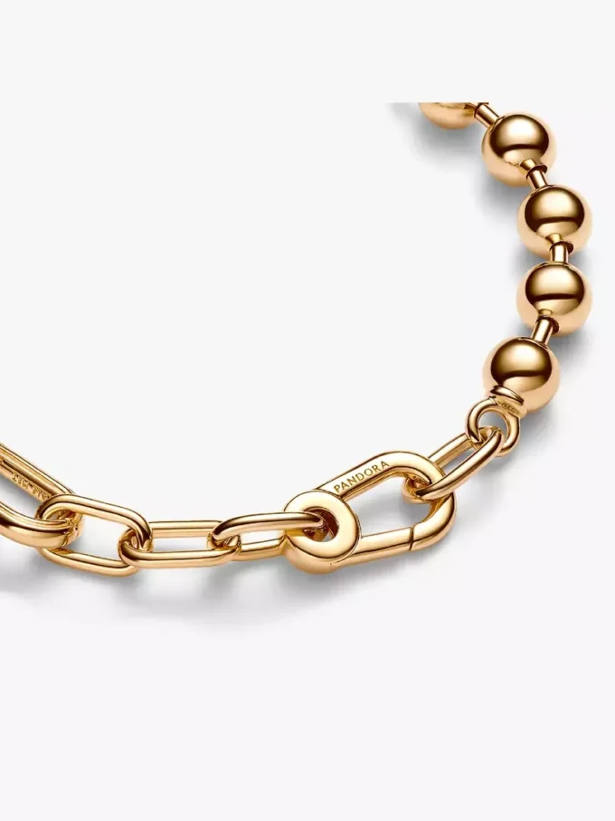 Pandora ME Metallperlen- und Gliederarmband, 14 Karat vergoldet Pandora ME Metallperlen- und Gliederarmband, 14 Karat vergoldet