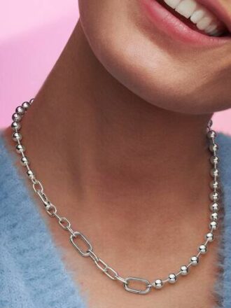 Pandora ME Metallperlen- und Gliederkette – Sterlingsilber