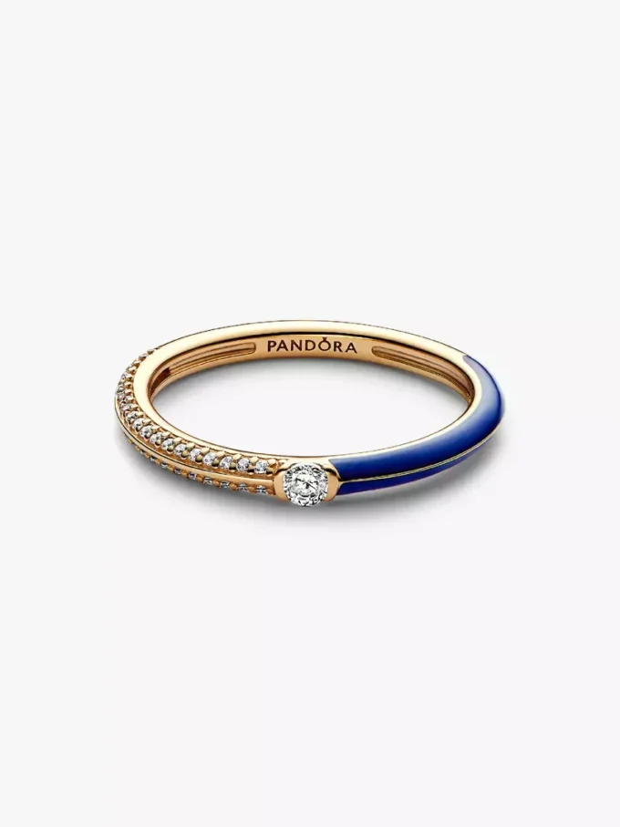 Pandora ME Pavé & Blue Dual Ring, 14 Karat vergoldet Pandora ME Pavé & Blue Dual Ring, 14 Karat vergoldet