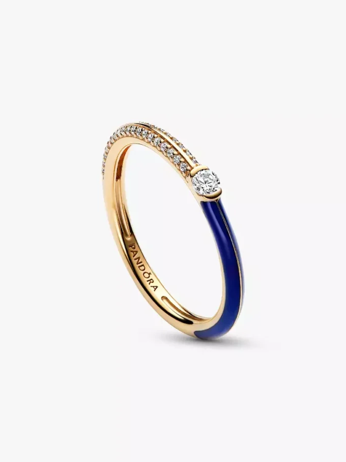 Pandora ME Pavé & Blue Dual Ring, 14 Karat vergoldet Pandora ME Pavé & Blue Dual Ring, 14 Karat vergoldet
