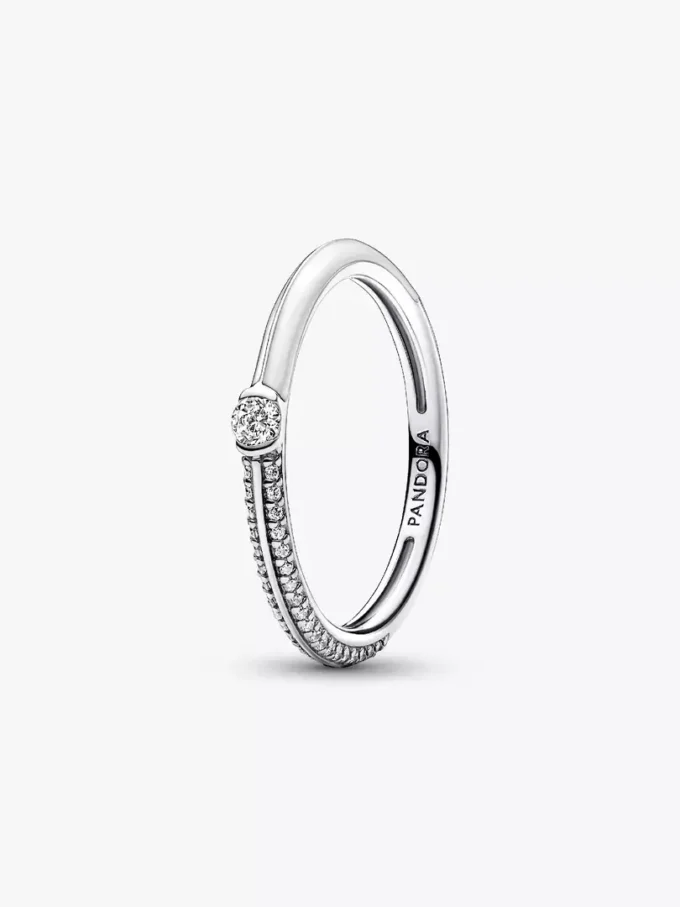 Pandora ME Pavé & Weiß-Doppelring aus Sterlingsilber Pandora ME Pavé & Weiß-Doppelring aus Sterlingsilber