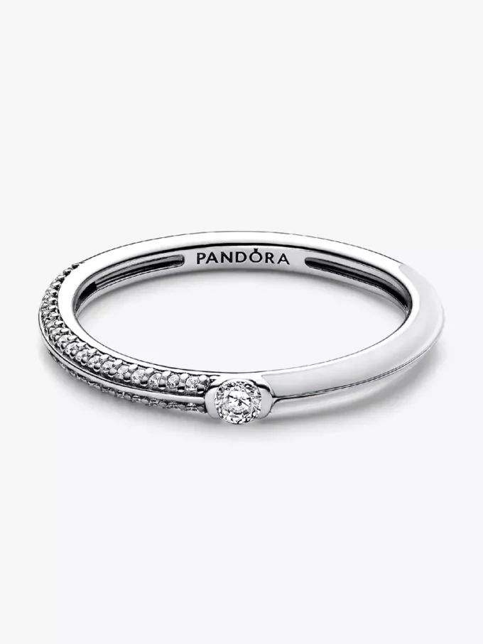 Pandora ME Pavé & Weiß-Doppelring aus Sterlingsilber Pandora ME Pavé & Weiß-Doppelring aus Sterlingsilber