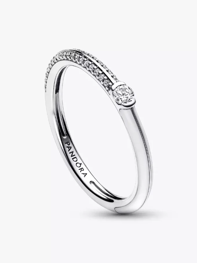 Pandora ME Pavé & Weiß-Doppelring aus Sterlingsilber Pandora ME Pavé & Weiß-Doppelring aus Sterlingsilber
