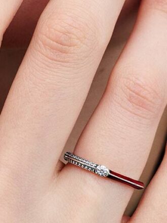 Pandora ME Pavé & White Dual Ring – Sterlingsilber