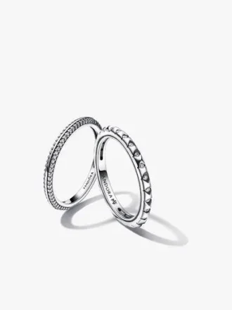 Pandora ME Pyramiden- & Pavé-Ring-Set – 2er-Set