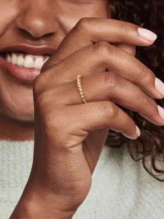 Pandora ME Pyramidenring, 14 Karat vergoldet