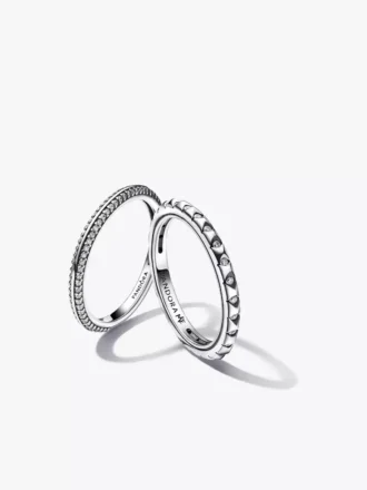 Pandora ME Pyramids & Pavé Ring-Set, 2er-Set