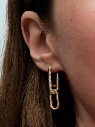 Pandora ME rechteckiges, aufklappbares Glied, 14 Karat vergoldet