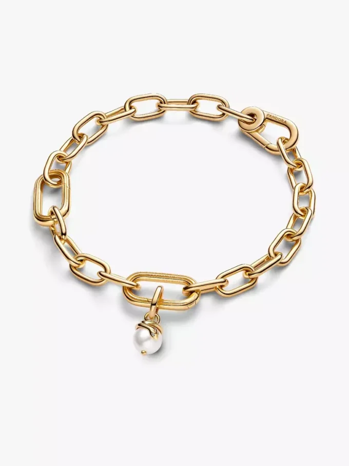 Pandora ME Snake Pearlescent Mini-Dangle Charm, 14-karätig vergoldet Pandora ME Snake Pearlescent Mini-Dangle Charm, 14-karätig vergoldet