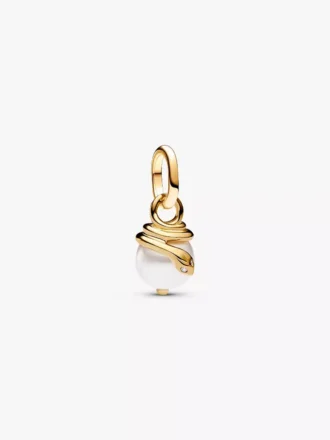 Pandora ME Snake Pearlescent Mini-Dangle Charm, 14-karätig vergoldet