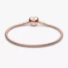 Pandora Moments Armband mit Herzverschluss und Snake Chain, 14 Karat Roségold-Beschichtung Pandora Moments Armband mit Herzverschluss und Snake Chain, 14 Karat Roségold-Beschichtung