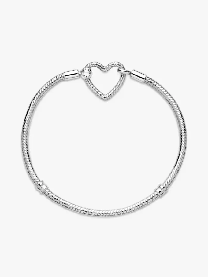 Pandora Moments Armband mit Herzverschluss und Snake Chain aus Sterlingsilber Pandora Moments Armband mit Herzverschluss und Snake Chain aus Sterlingsilber