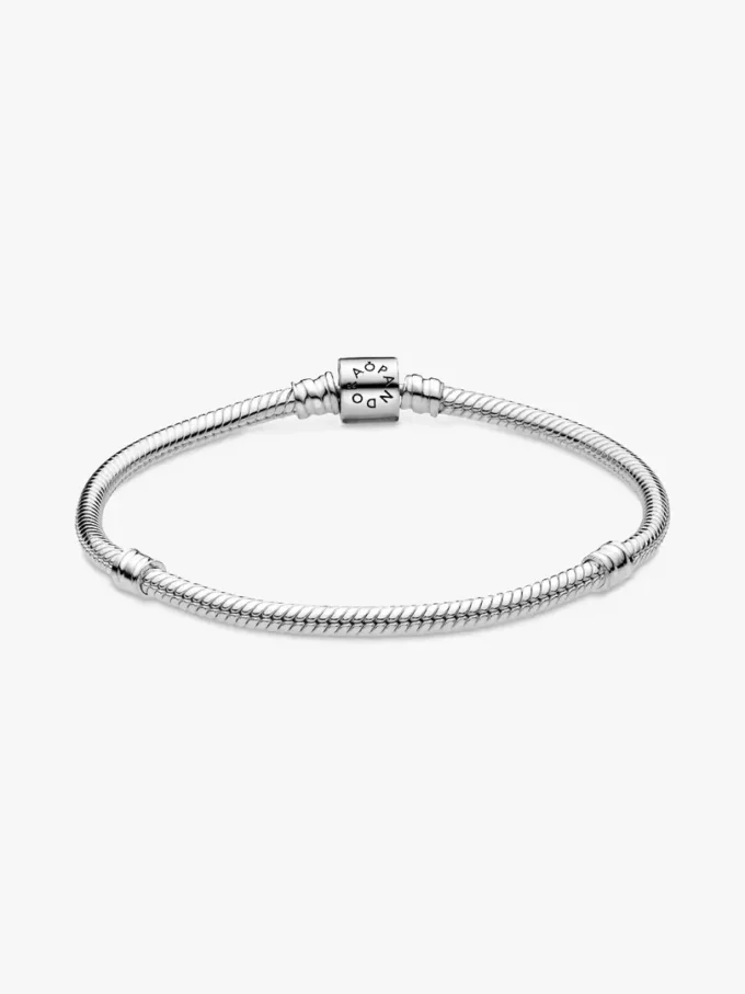 Pandora Moments Armband mit Snake Chain und Fassverschluss aus Sterlingsilber Pandora Moments Armband mit Snake Chain und Fassverschluss aus Sterlingsilber