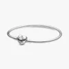 Pandora Moments Bangle mit Herzverschluss aus Sterlingsilber