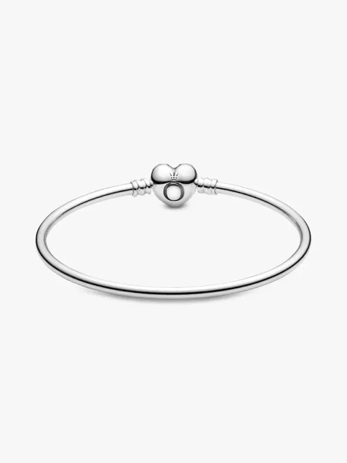 Pandora Moments Bangle mit Herzverschluss aus Sterlingsilber