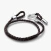 Pandora Moments Braunes, doppelt geflochtenes Lederarmband – Sterlingsilber Pandora Moments Braunes, doppelt geflochtenes Lederarmband – Sterlingsilber