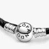 Pandora Moments doppeltes schwarzes Lederarmband aus Sterlingsilber Pandora Moments doppeltes schwarzes Lederarmband aus Sterlingsilber