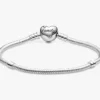 Pandora Moments Familienbaum-Herzverschluss-Snake Chain-Armband aus Sterlingsilber Pandora Moments Familienbaum-Herzverschluss-Snake Chain-Armband aus Sterlingsilber