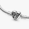 Pandora Moments Familienbaum-Herzverschluss-Snake Chain-Armband aus Sterlingsilber Pandora Moments Familienbaum-Herzverschluss-Snake Chain-Armband aus Sterlingsilber