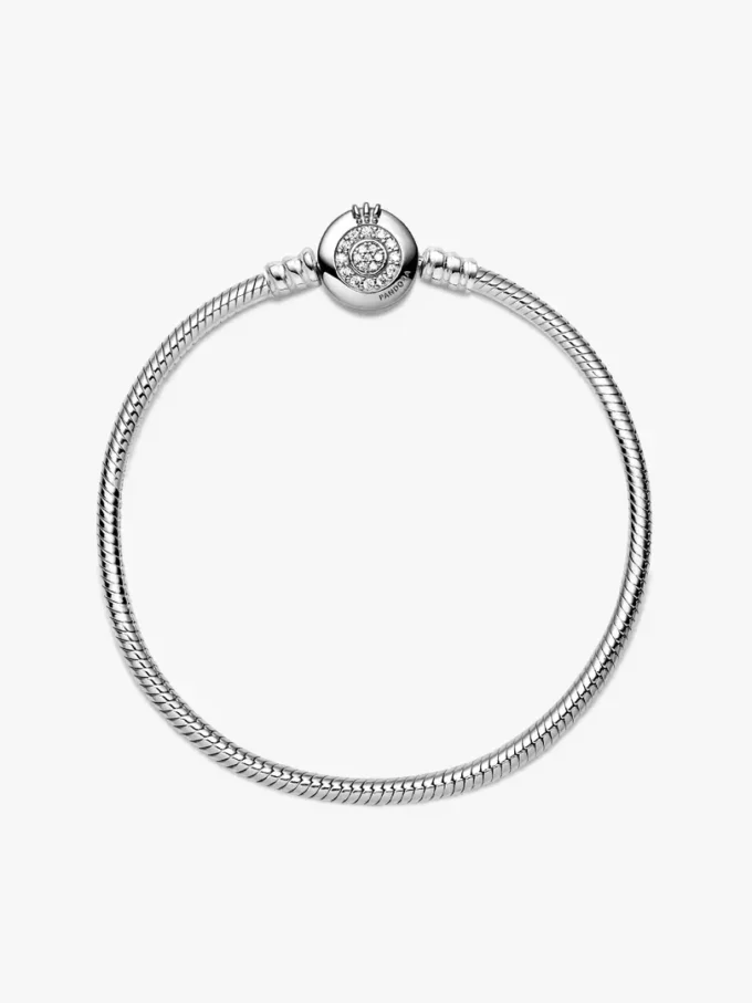 Pandora Moments funkelndes Crown O-Snake Chain-Armband aus Sterlingsilber Pandora Moments funkelndes Crown O-Snake Chain-Armband aus Sterlingsilber