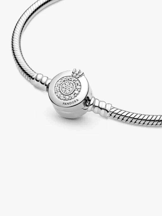 Pandora Moments funkelndes Crown O-Snake Chain-Armband aus Sterlingsilber Pandora Moments funkelndes Crown O-Snake Chain-Armband aus Sterlingsilber