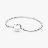 Pandora Moments gravierbares Herzverschluss-Snake Chain-Armband aus Sterlingsilber Pandora Moments gravierbares Herzverschluss-Snake Chain-Armband aus Sterlingsilber