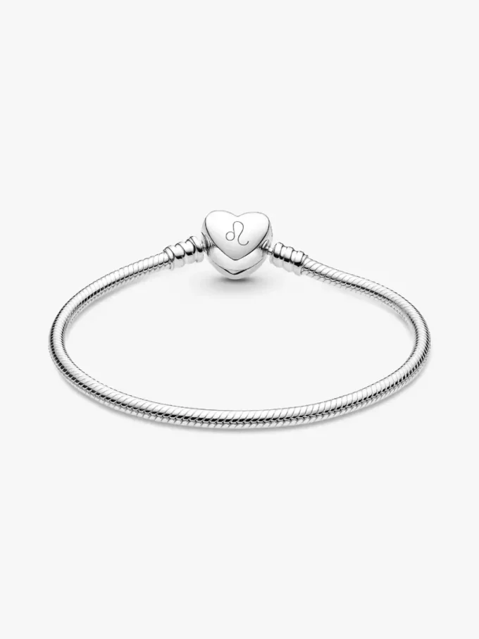 Pandora Moments gravierbares Herzverschluss-Snake Chain-Armband aus Sterlingsilber Pandora Moments gravierbares Herzverschluss-Snake Chain-Armband aus Sterlingsilber