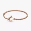 Pandora Moments Herz-T-Bar-Snake Chain-Armband, 14 Karat Roségold-Beschichtung Pandora Moments Herz-T-Bar-Snake Chain-Armband, 14 Karat Roségold-Beschichtung